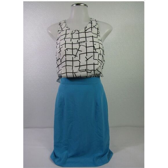 Gemma Crus Women's Peep Back Combo Sleeveless Sheath Dress 0 - Picture 2 of 7